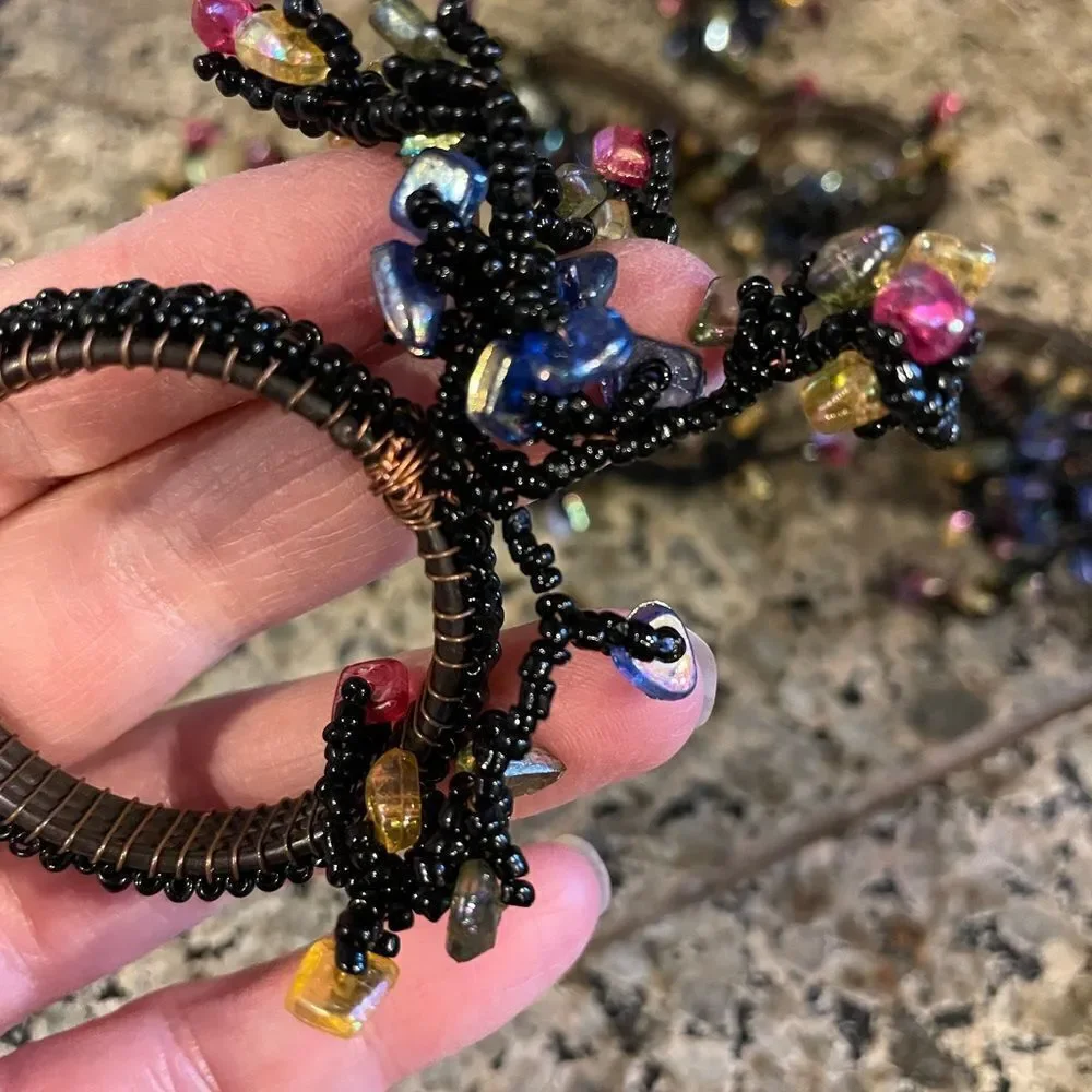 7 Beaded Jeweled Rock Napkin Rings